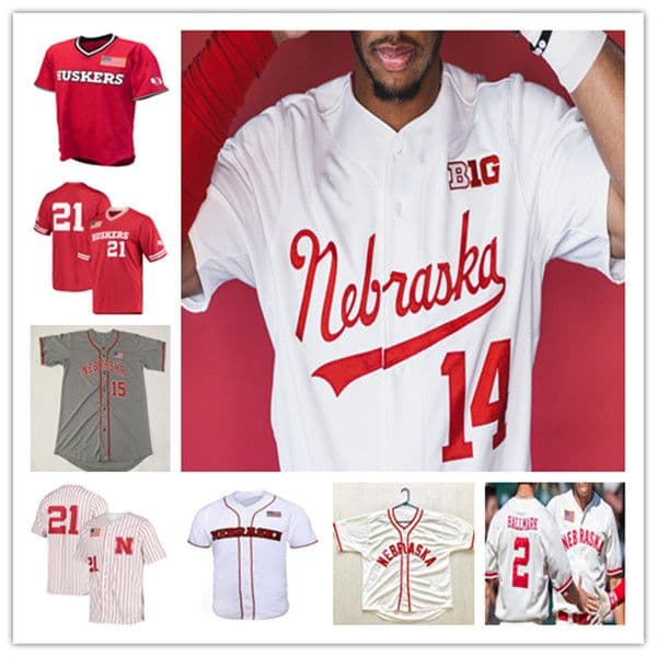 Ncaa College Baseball Jersey Nebraska Cornhuskers Caleb Clark Shay Schanaman Alex Gordon Brice Matthews Charlie Fischer Josh Caron Dylan Carey Everitt Anderson 4X