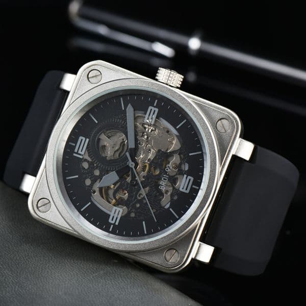 2026 New Tops Model Sport Rubber Watchband machinery Luxury Multifunction Watch Business Stainless Steel Man Wristwatch Free Shipping