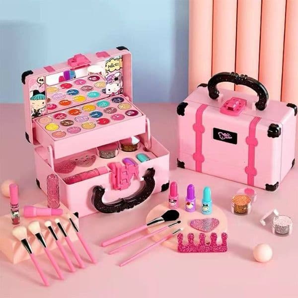 Beauty Fashion Children Makeup Cosmetics Playing Box Princess Girl Toy Play Set Lipstick Eye Shadow Safety Nontoxic Toys Kit For Kids 230322