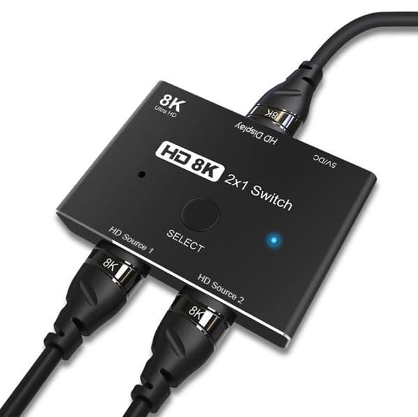 digital analog converter 8K 2.1 HDMI compatible selector adapter 2-Port HDMI Bi-directional 2 in 1 Switch Switcher or 1 in 2 Splitter Selector alloy shell no signal loss