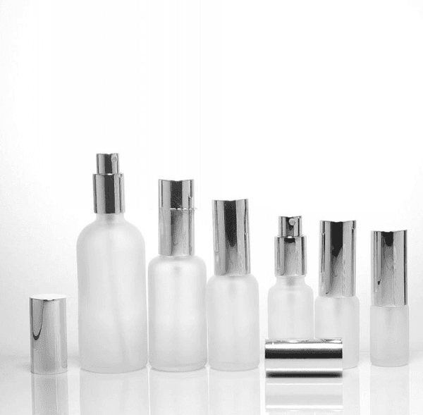 Refillable Frosted Round Glass Perfume Bottle With Aluminum Atomizer Empty Cosmetic Makeup Spray Bottle Container For Travel 30ML