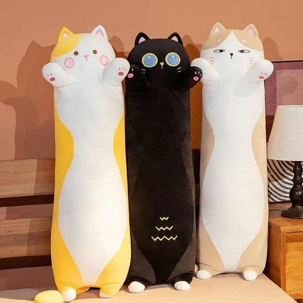 Plush Dolls Kawaii Soft Long Cat Pillow Stuffed Toys Nap Home Comfort Cushion Kids Birthday Gift cute plushies t230323