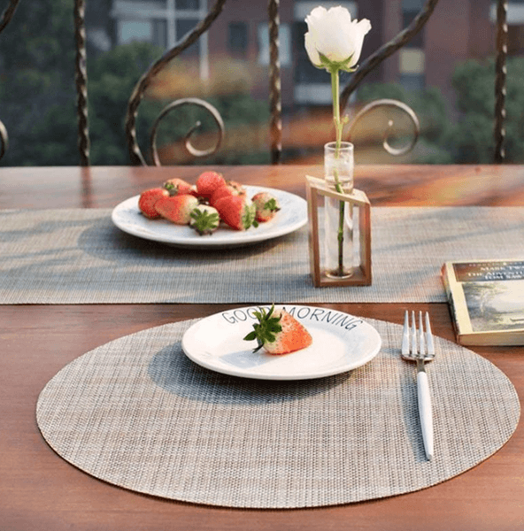 Wholesale Simple Place Mat Round Placemats Kitchen Table Placemat Heat Insulation Stain-resistant Washable PVC Table Mats