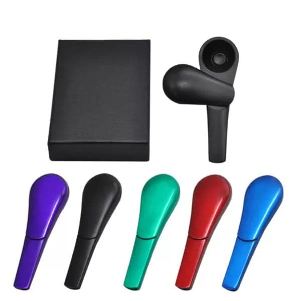 Journey Spoon 3.8inches Mini Metal Smoking Pipe Bubblers Magnet Scoop Zinc Alloy Anodized With Gift Box Dry Herb Tobacco Pipes Wholesale U0324