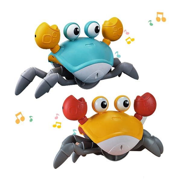 Electric/RC Animals Baby Crawling Crab Toy Sensor Electronic Crab Toy With Sound Music And Lights Crawling Toys For Babies 6-12 Months Interactive T 230325