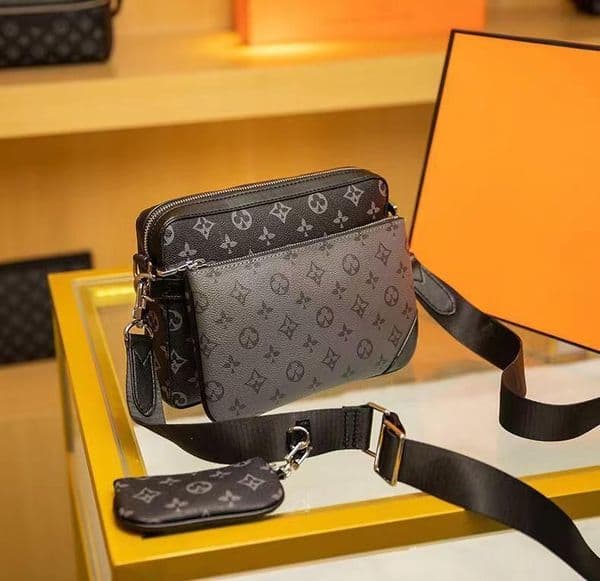 2022 Designers Men Evening Bag 3 pcs 1 set Cross Body Wallets Leather Patchwork Women Fashion handbags louiseitys Shoulder Bags viutonitys D