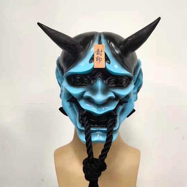 Party Masks Seal Prajna Resin Mask Halloween Japanese Style Horror Cosplay Terror Ukiyo Painting Tengu Pendant Shop Craft Decorative Masks 230327