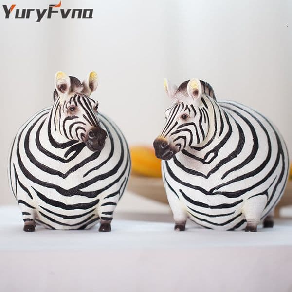 Other Home Decor YuryFvna Nordic Creative Fat Zebra Figurine Miniature Model Modern Art Animal Ornament Decoration Accessories 230327