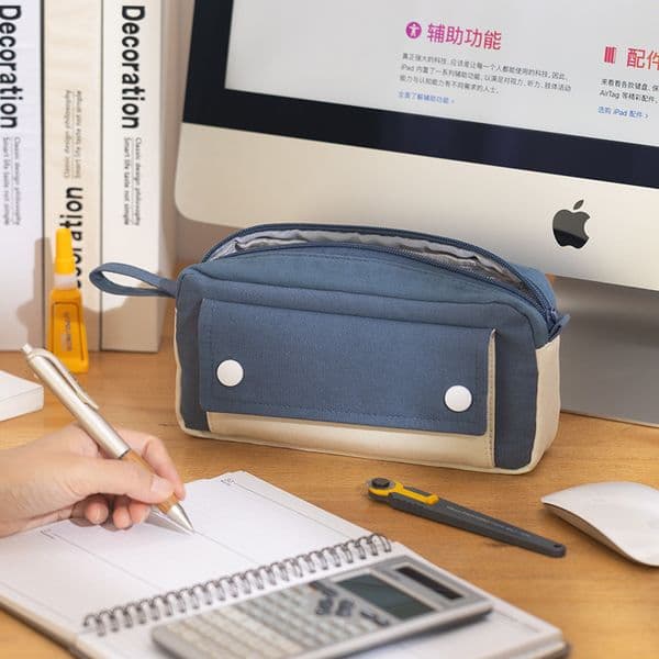 Pencil Bags Angoo Cute Robot Pencil Bag Pen Case White Color Mix Handbag Storage Pouch for Stationery Digital Office School A7139 230327