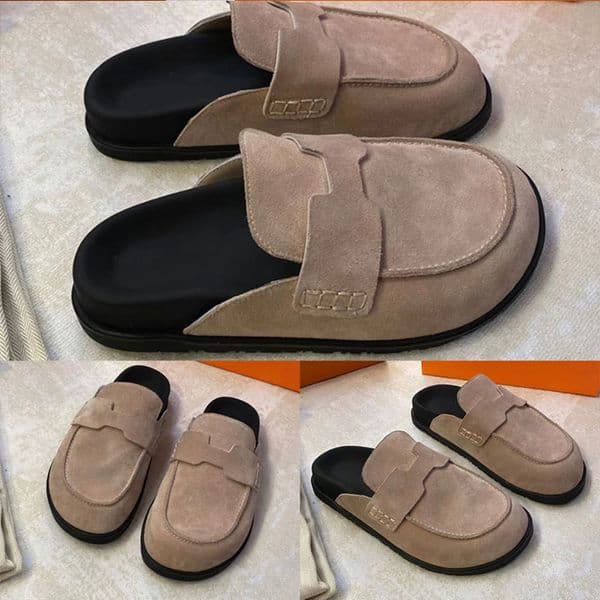 Womens New Muller Baotou Bucken Slippers Fashion Woman Flat Sandals Versatile Comfort Home Slippers Oversized Womens Shoes 35-42 Size