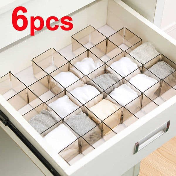 Boxes Bins Plastic for Jewelry Partition Divider Storage Desk Underwear Organizer Drawer Box P230324