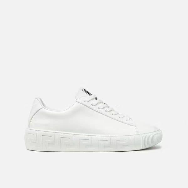 greca sneakers designer casual shoes calfskin platform sports shoe white and gold leather upper laceup design men trainers 06 versacely versace2 INHG