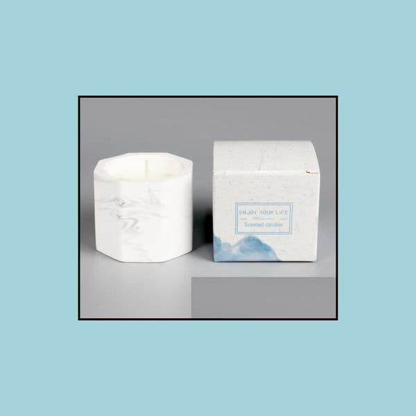Candles Marble Plaster Scented Candle Pear Sia Laurel Christmas Valentine Day Gift Aromatherapy Drop Delivery Home Vela Perfumada Navidena