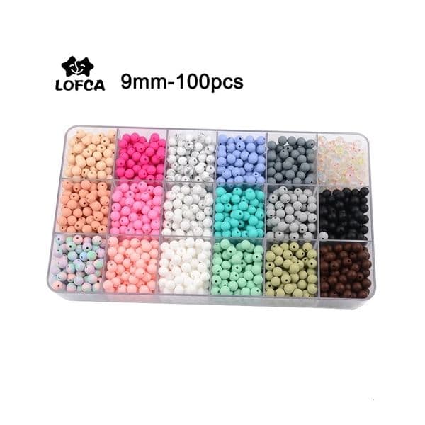 Baby Teethers Toys LOFCA 100pcslot 9mm Silicone beads Loose Beads BPA Free Food Grade Chew DIY Jewelry Necklace Making 230329