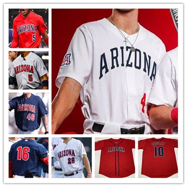 Custom Arizona Wildcats College Baseball Jersey Bradon Zastrow TJ Nichols Aiden May Kiko Romero Nik McClaughry Chase Davis Mac Bingham Tyler Casagrande Caulfield