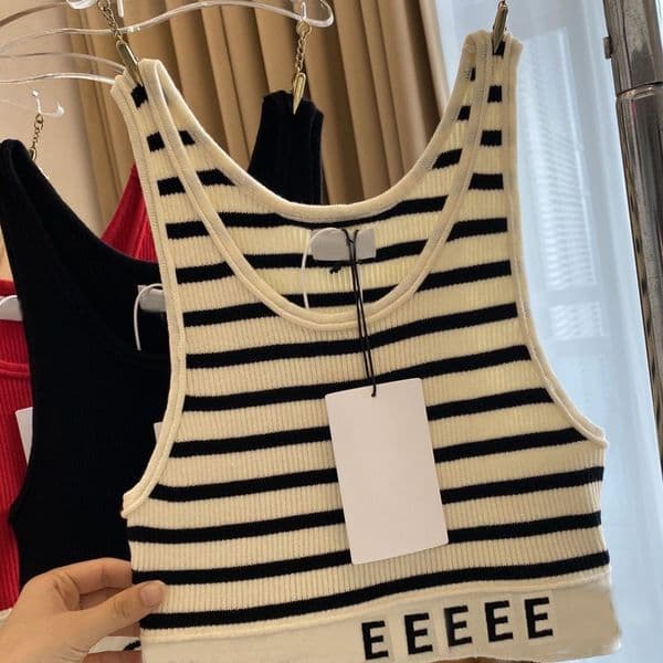 Crop top womens sweater knits tee designer tank tops women clothing fashion letter print summer sleeveless pullover vest casual camis sexy streetwear shirt