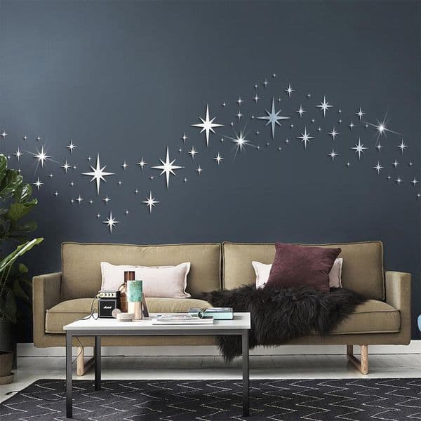 Wall Stickers 82 Acrylic Mirror Wall Decals Waterproof Children's Room Kindergarten Home Decoration 230331