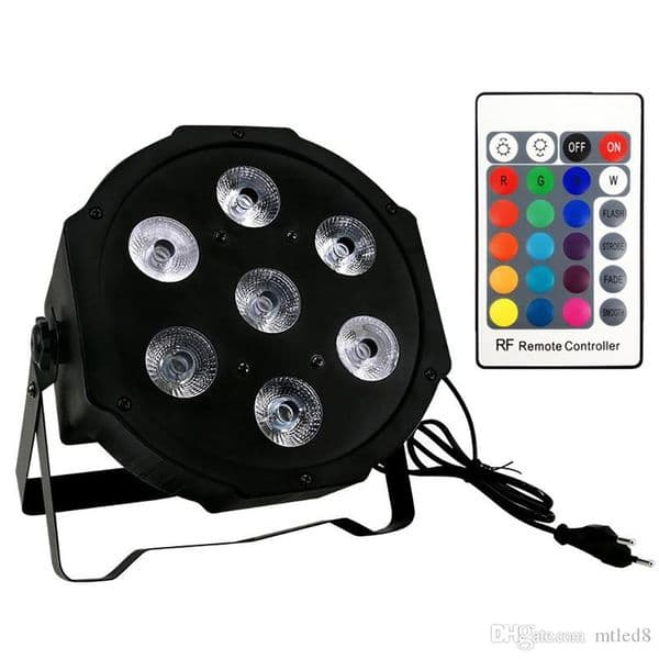 Wireless remote control LED Mini PAR light 7X12W DMX rgbw 4in1 quad led flat par can stage lighting thumbnail 2