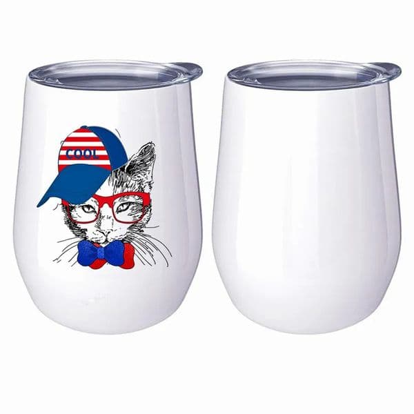 STOCK 12Oz Sublimation Wine Tumbler Mug Stainless Steel Double Wall Egg Shape Cup Blank DIY Coffee Mugs With Seal Lid Unique Gift Free Shipping