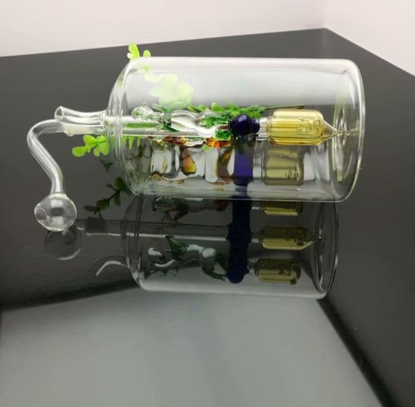 Smoking Pipes Aeecssories Glass Hookahs Bongs Super Large Double Horses Up and Three Pillars Down Silent Filter Glass Water Smoke Bottle