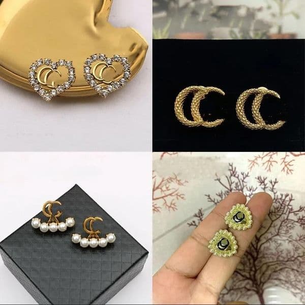 Newest Elegant Charm 18K Gold Plated Designers Brand Earrings Letter Ear Stud Women Geometric Earring for Wedding Party Jewerlry Accessories