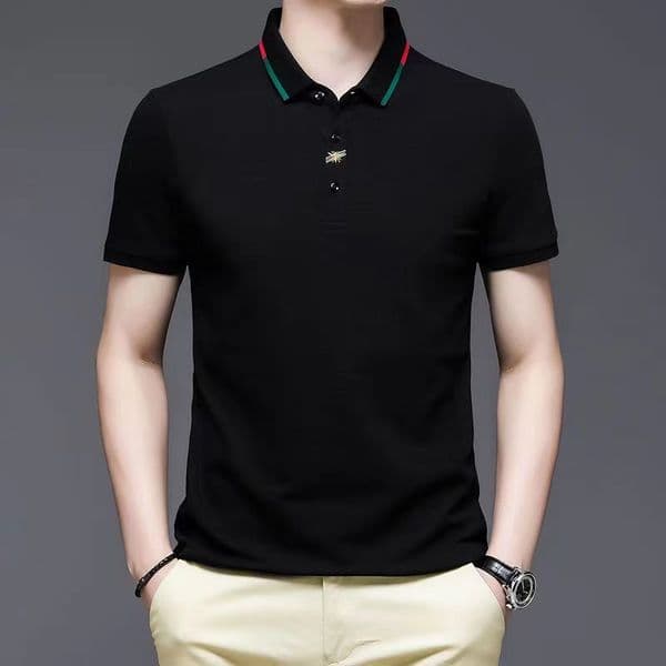 Mens T-Shirts Polos Shirt Ice Cotton Shirt Designer Summer Short Polo Man Tops With Embroidery Neck Striped Tshirts M-4XL