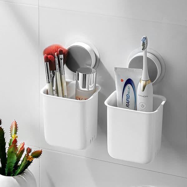 Toothbrush Holders Toothbrush Wall Mounted Holder Toothpaste Mouth Cup Waterproof Holder DrillFreeBathroom Storage Shelf Portable Rack Organize 230504