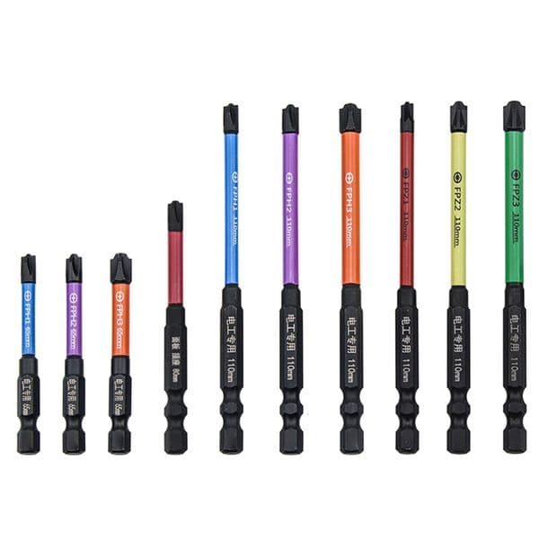 Screwdrivers 10pcs/set Magnetic Special Slotted Cross Screwdriver Bit Alloy Steel For Electrician Hand Tools FPH FPZ 65-110mm 230508