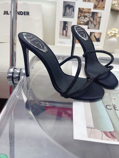 High Quality Nice Brand Ladies Sandal IRINA Muller crystal Black Blush chunky High Heels Shoes For Women Heels Sexy Party Wedding euro 35-43