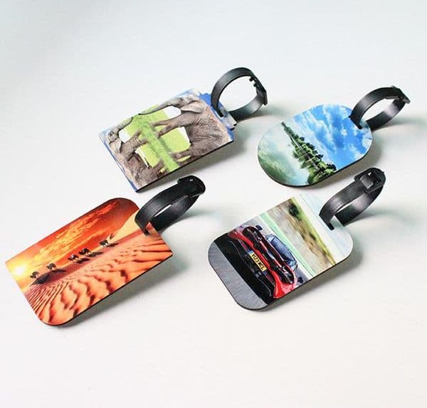 Sublimation Blanks Luggage Bags Accessories Cute Novelty MDF Wood Funky Travel Luggage Label Straps Suitcase Luggage Tags LL