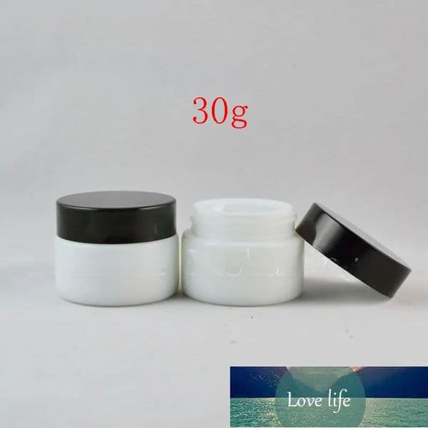 30g white glass cosmetic cream container 30ml white empty glass bottle jar 1oz cosmetic packaging bottles eye cream pot Wholesale