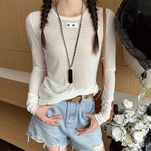 Women knits tees Spring Summer Fashion Female Vintage Long Sleeve shirt Loose Tops Women Casual tops Sun Protection clothing