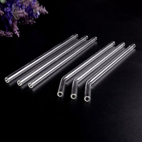 Transparent Glass Straw Temperature Resistant Reusable Eco-friendly Lead-free Cup Straw Milk Tea Thick Drinking Curved Straws