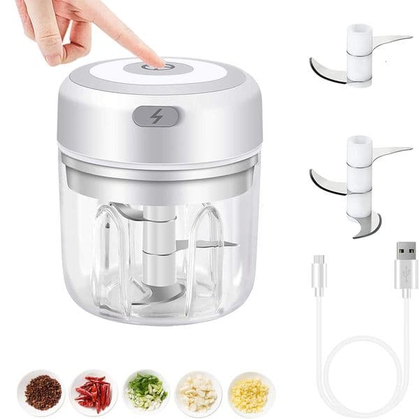 Fruit Vegetable Tools LMETJMA 100/250mL Mini Electric Garlic Chopper Powerful Garlic Mincer USB Charging Ginger Garlic Onion Meat Masher KC0432 230511