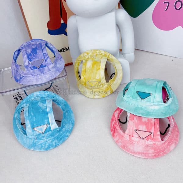 Designer Pet Baseball Hat Round Brim Princess Cap Dog Visor Hat Sun Protection Cap Dog Mesh Porous Cap with Chin Strap for Small Dog Pug Shih Tzu Yorkshire Terriers A711
