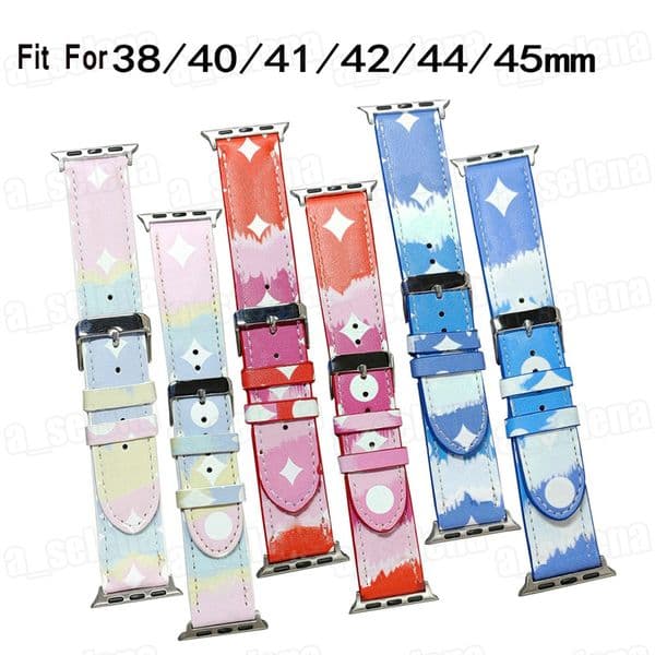 Designer Gift Watchbands Watch Strap Band 38mm 40mm 42mm 44mm Smart Straps for iwatch 5 SE 6 7 8 bands Wristband Print watchband