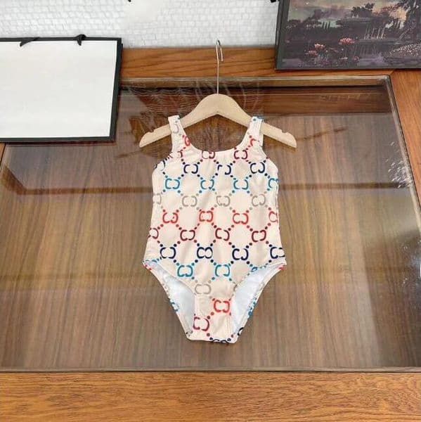 Designer 2026 Summer Girls Brand One-Pieces Bikini Swimsuit Letters Printed Kids Toddlers Bathing Suits Baby Girl Beach Swimwear Children baby Swimming Wear 1