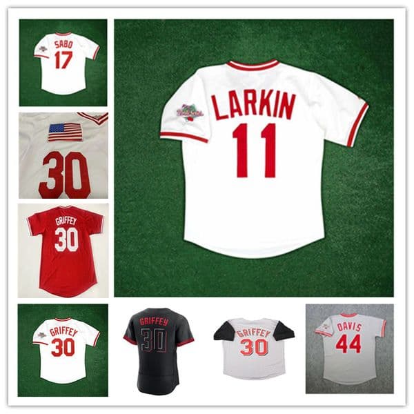 Custom 1990 Cincinnati WS Retro Baseball Jerseys Eric Davis Ken Griffey Sr Chris Sabo Barry Larkin Jose Rijo JOE MORGAN Lou Piniella Drury Joey Votto Stitched Red Grey