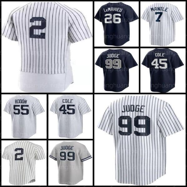 Aaron Judge Baseball Jersey Juan Soto Gerrit Cole Anthony Rizzo Derek Jeter DJ LeMahieu Josh Donaldson Giancarlo Stanton Gleyber Torres Rivera Hicks