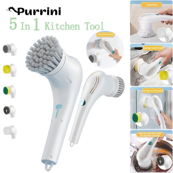 Cleaning Brushes 5 in 1 Multifunction Handheld Electric Brush for Shoes Dishwashing USB Rechargeable Water Proof Bathroom Kitchen Tool 230512