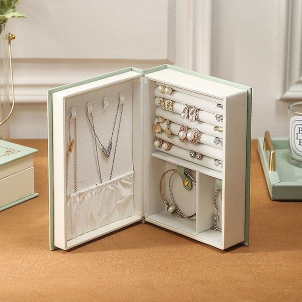Creative Jewelry box Ring Necklace accessories book PU Jewelry box
