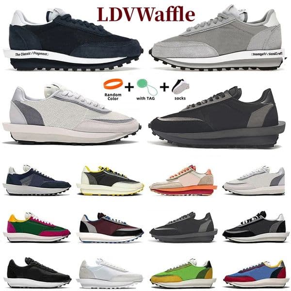 LDVWaffle Mens Casual Shoes Sneaker Fragment Blackened Blue Smoke Grey Green Pine Gusto Pigeon Nylon Undercover Summit White Women Sports Sneakers