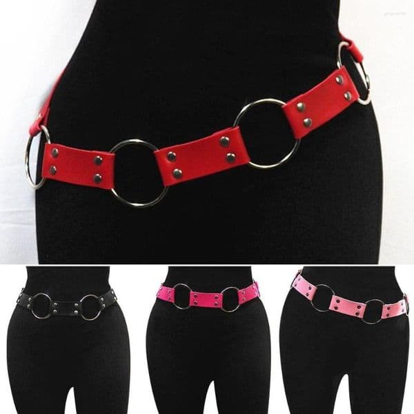 Belts Ladies Vintage All-match Hip Hop Style Womans Belt Gothic Punk Waist Chain Circle Ring Waistband Dress Cummerbands