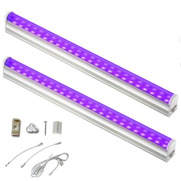 T5 UV Light 1ft 2ft 3ft 4ft 5ft UV Lights Integrated Tube Glow in The Dark Party Supplies for Halloween Decorations Room Body Paint Posters Urine Detections usastar