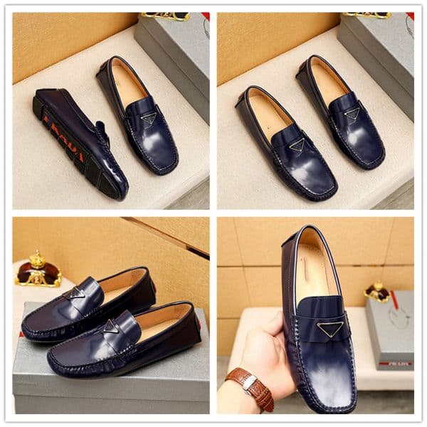 2 COLOUR Luxury Brand Mens Loafers Dress Gold Metal Casual Shoe Grid Flat Heel Genuine Leather Office Walk Shoes With Box Size 38-45