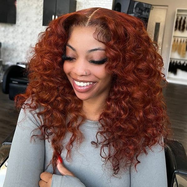 Brazilian Hair Ginger Orange Loose Deep Wave Lace Frontal Wig for Women Loose Wave Curly HD Lace Synthetic Wig Cosplay Drag Queen