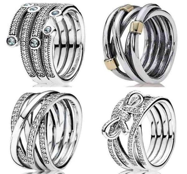 Original 925 Sterling Silver Entwined Rope Wrap over Delicate Sentiments Ocean Frosty Ring for Women Diy Jewelry301R