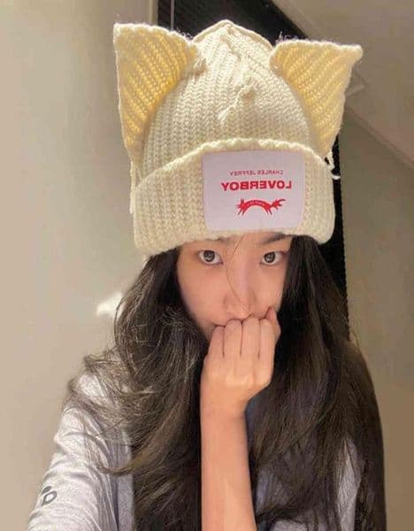 Winter Homemade Minority Design Loverboy Cat Ear Wool Couple Hat Cold Female Autumn and Winter8444932
