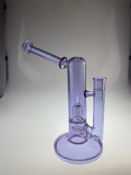 Glass hookah 10 inch height 18mm purple natty bong 2 perks clean high quality new style
