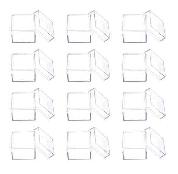 Gift Wrap 12pcs Clear Acrylic Square Cube Candy Box Treat Boxes Containers For Wedding Party Baby Shower Favors Packaging CaseGift